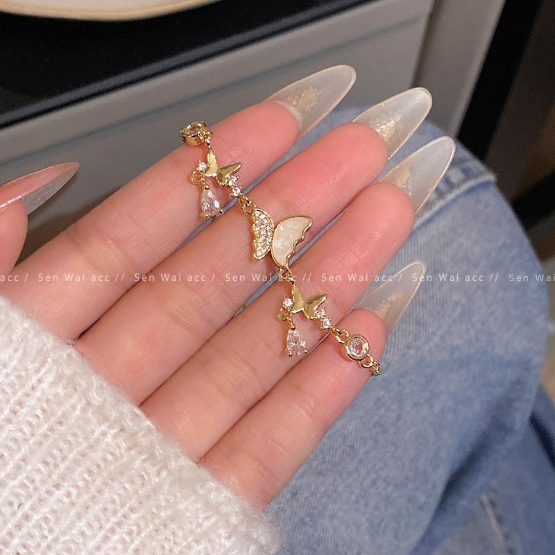 Super fairy micro-inlaid zircon bow bracelet femininity bracelet pull-up jewelry