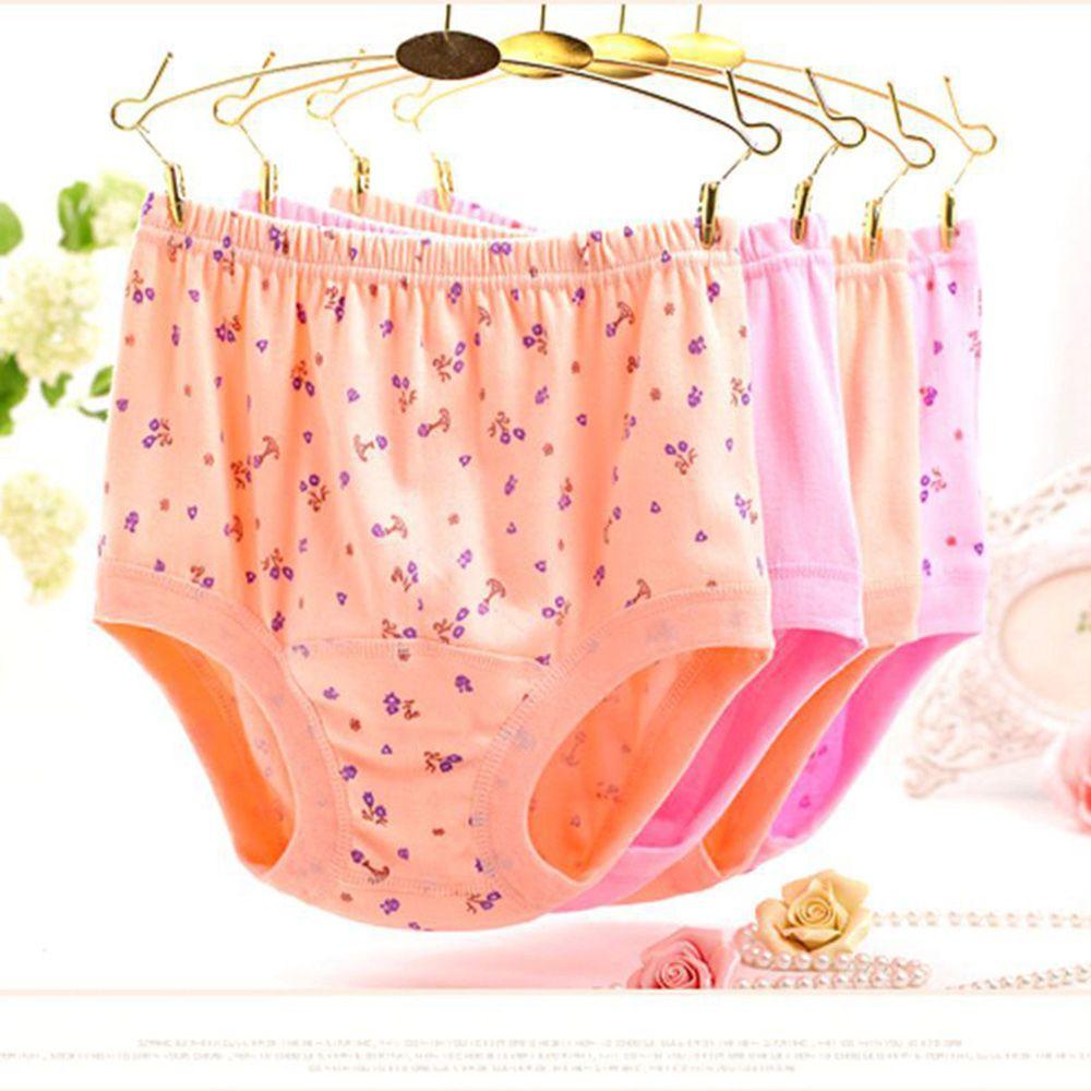 And Elderly Mother Plus Size Cotton Panties Flower Panties Elderly Underwear Female Lingerie