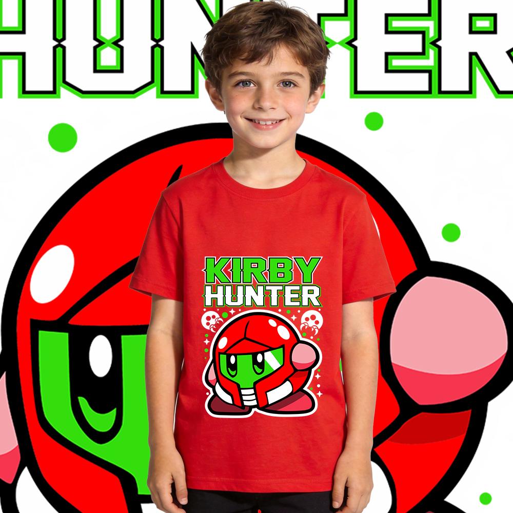 Boys Girls Kids Kirby Samus Anime Print Cotton T Shirt Short Sleeve Casual Summer Top Soft Breathable 100
