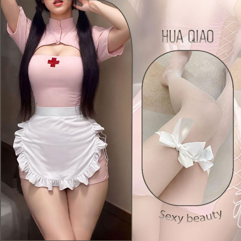 Sexy lingerie sweetheart nurse sexy slit hip wrap free uniform suit one piece