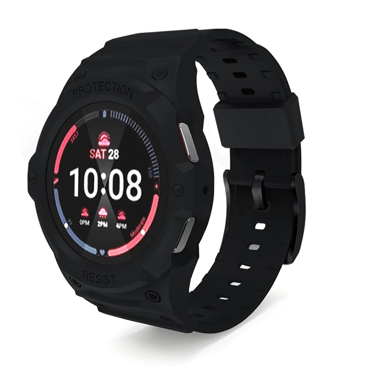 

Silicone Strap+PC Case for Samsung Galaxy Watch 7/6/5/4 40MM 44MM New Mod Kit for Samsung SmartWatch 7 Sport Loop Band Bracelet 40MM чёрный