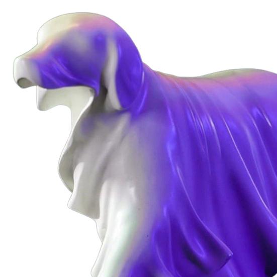 Halloween Ghost Dog Statue Spooky Resin Ghost Puppy Figurine Sculpture Holiday Party Home Office Desktop Decoration Ornament