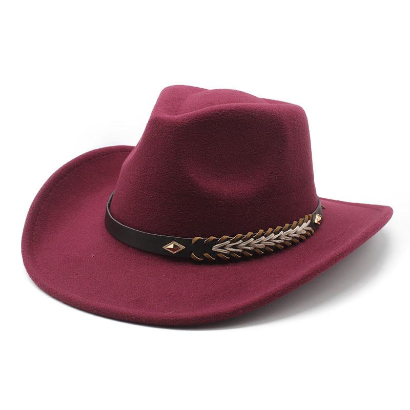 Punk Wool Felt Hat With Wide Brim And Sun Protection For Men And Women In Fall Winter