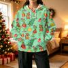 Women's Fashion Casual Christmas Print Hooded Sweatshirt with Pockets