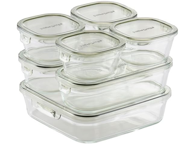 

Iwaki Glass Storage Container Olive Green System Set Pack Range Heat-Resistant & PC-PRN7G4