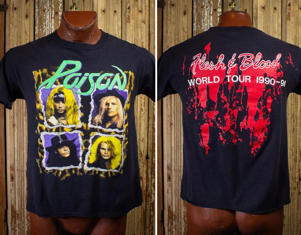 Vintage Poison Flesh  Blood Concert T Shirt 1990-91 M