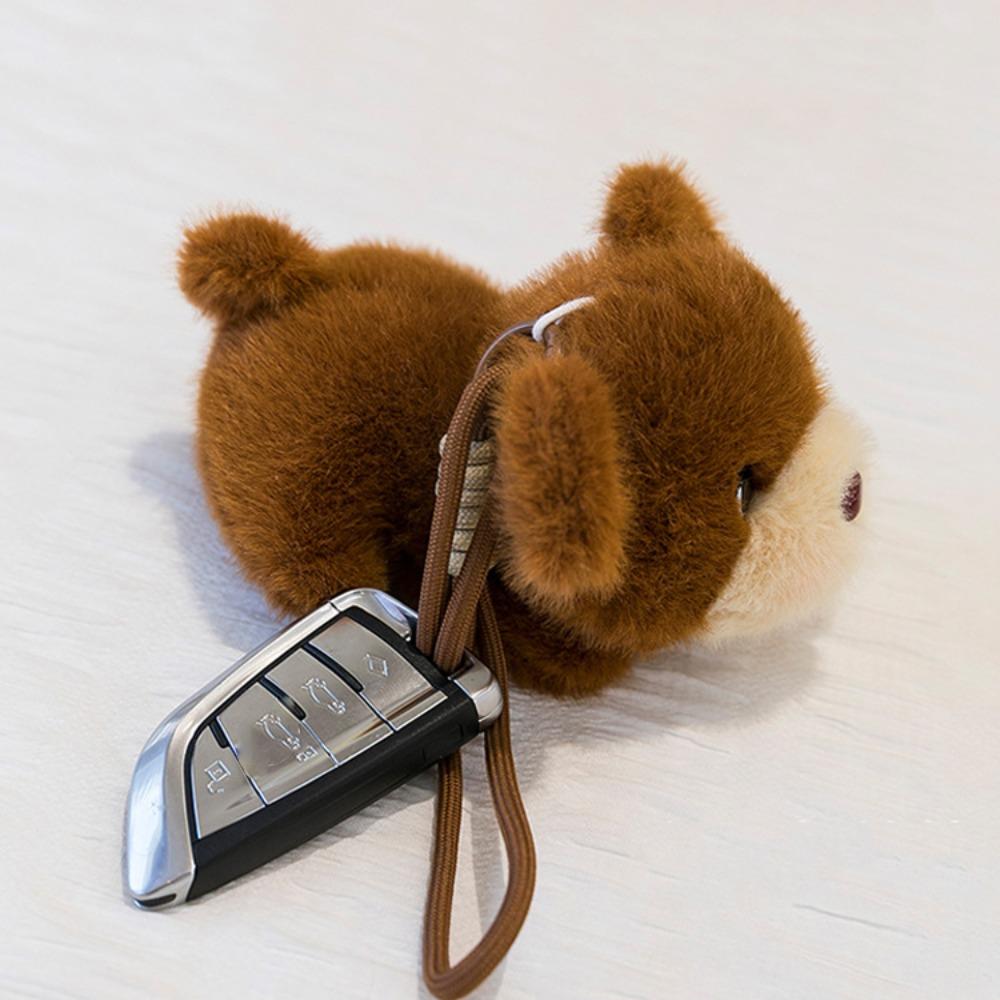 Little Bear Cat Plush Toy Keychain Rabbit Dog Plush Doll Keychain Animal Doll Pendant  Kids Gifts