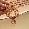 Chinese Handmade Pumpkin Bead Bracelet Anti-natural Stone Beaded Gourd Retro Bracelet Zen High-end Antique Jewelry