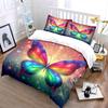 Colorful Dreamy Butterfly With Starlight Print Bedding Set 1 Duvet Cover 2 Pillowcases For Adult Children Luxury Gift Full Size