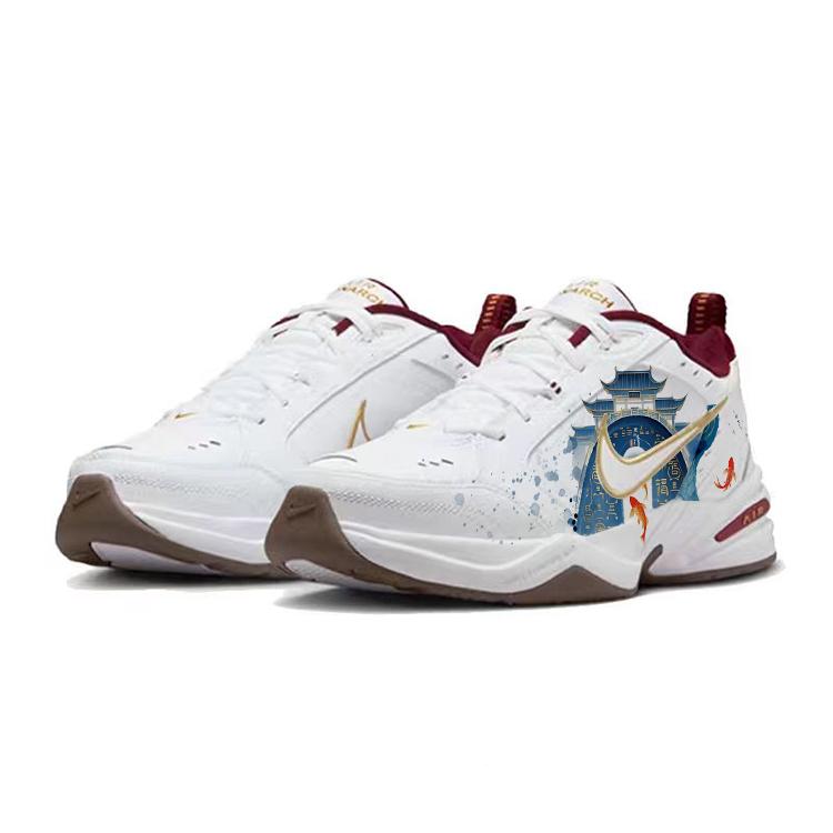Nike Air Monarch 4 Cushioning Slip Resistant Low top Chunky Sneakers Unisex White IB4607-171(Team366-)