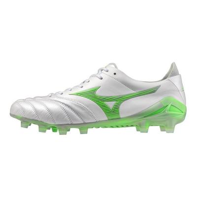 Morelia Neo 4 Japón Cómodos Antideslizantes Duraderos Zapatos de Fútbol Unisex Zapatos de Fútbol Blanco Verde P1GA253037