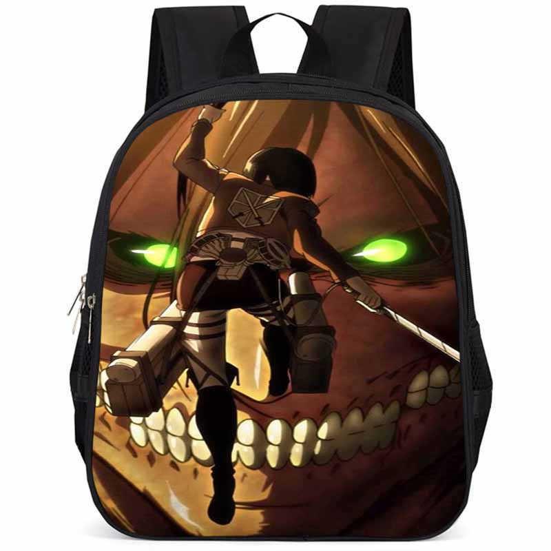 Durable Attack On Titan Backpack For Elementary Students 15 Inch Large Capacity