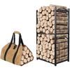 Outdoor Camping and Indoor Firewood Storage Rack
