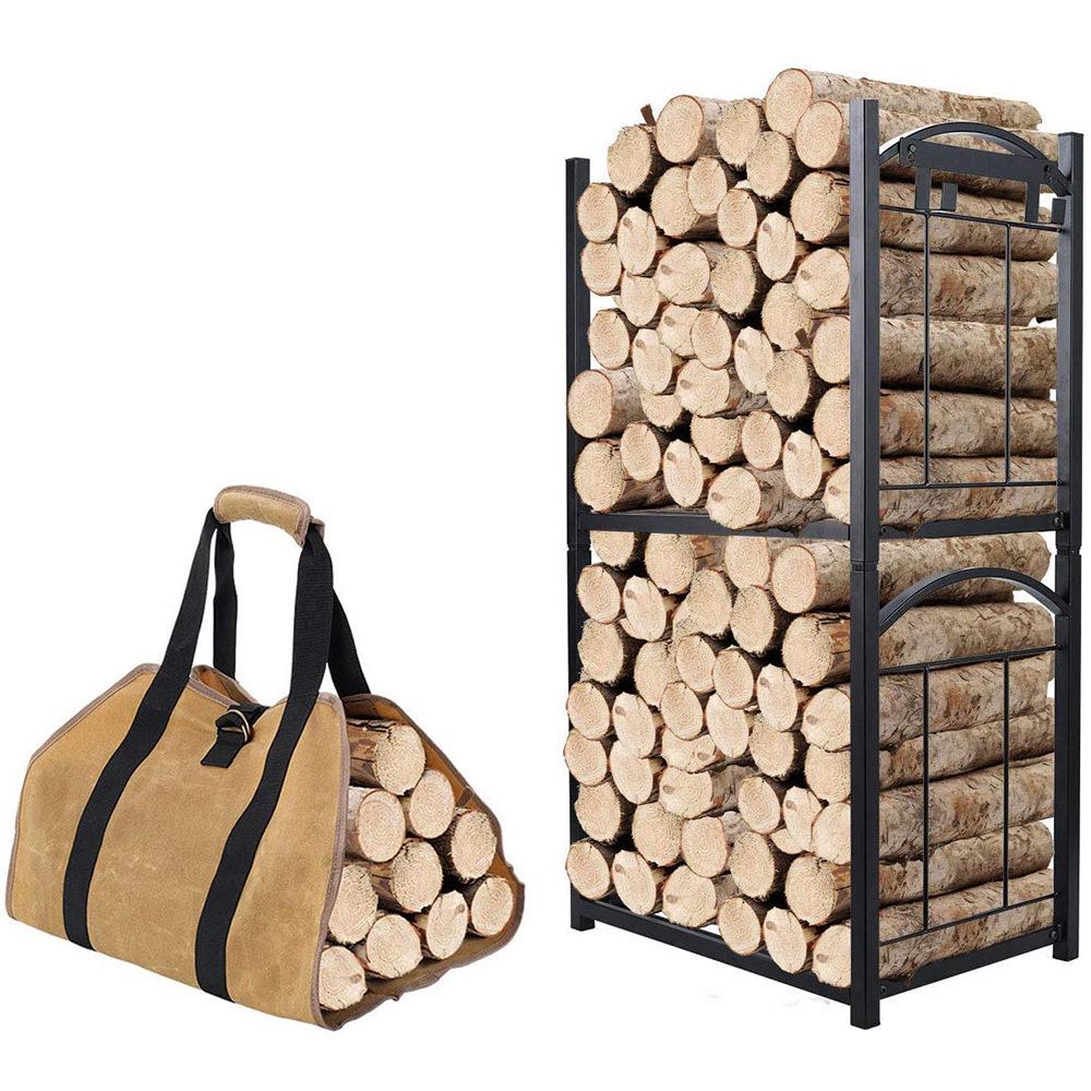 Outdoor Camping and Indoor Firewood Storage Rack