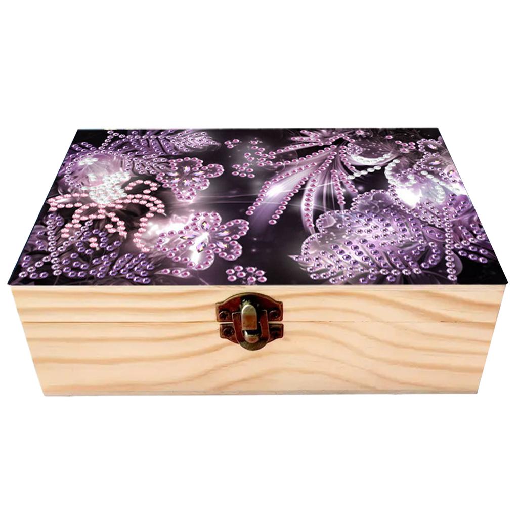 DIY Wooden 5D Diamond Art Diamond Art Storage Box DIY 5D Craft Jewelry Box for Adults Rings Beads and Jewelry Accessories