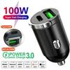 Car 100/200W Dual Port Mini USB Charger Ultra Fast Charging Cigarette Lighter Socket 12-24V Aluminum Cell Phone Adapter New