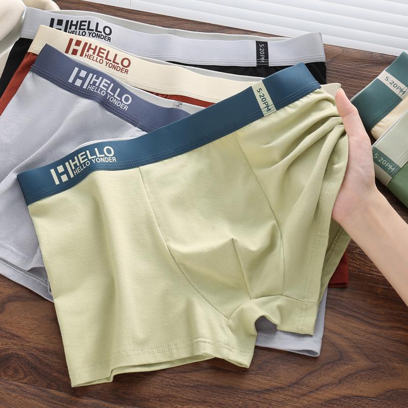 Plus Size Men's Spring and Summer Pure Cotton Antibacterial and Breathable Youth Briefs
