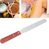 Metal Wax Spatulas Straight Stainless Steel Body Waxing Stick with Wooden Handle for Hair Removal