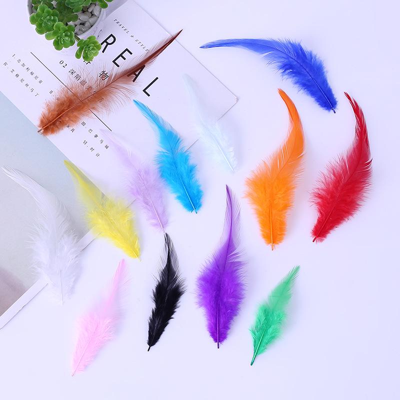 Encrypted Colored Turkey Feather Strips for DIY Decorations & Stage Costumes