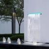 Edelstahl Wasserfall Überlauf, 12" Breite Strömungspool Brunnen mit Mehrfarbigen LED-Leuchten & Reinigungsset, Gartendekor Brunnen