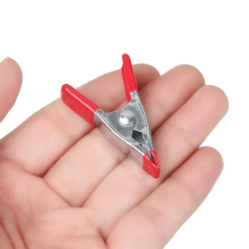 1pc 2/4/6 Inch Multifunction Metal Sheet Spring Clamps Tent Clip A-type  Crocodile Clip Red Plastic Tips Tool Clips Grip Holder