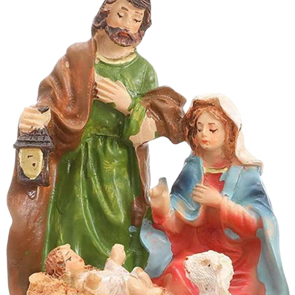 Christmas Decoration Three Family Statue Jesus ornament Nativity Scene Jesus Statue Holy Family Statue Jesus Figurine Craft
