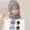 Children's Cap Winter Velvet Scarf Suit Knitted Wool Cap Boys Warm Ear Protection Cap Skullies Beanies Sleeve Cap