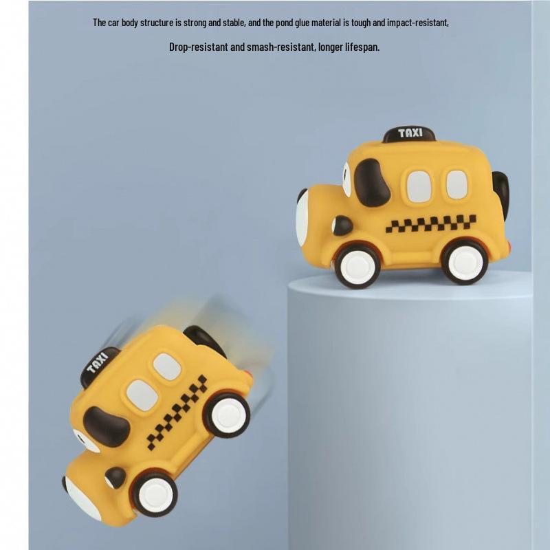 Children's Inertia Toy: Soft Rubber Dinosaur Car - Chewable, Fall-Resistant, Vinyl Animal Design