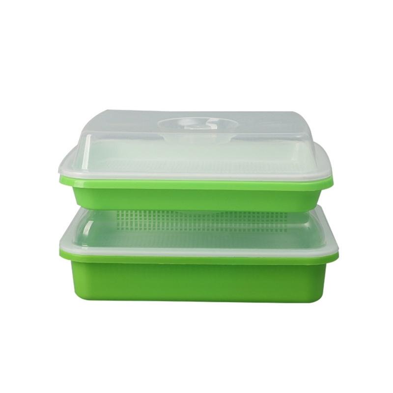 Keimschale mit Deckel Erdlose Bohnenzüchterkultur Hydroponik Anzuchtplatte Garten Keimschale Pflanzwerkzeug