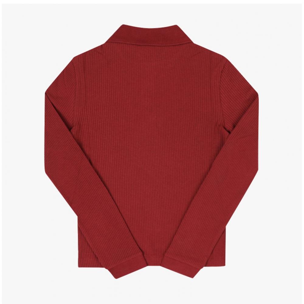 MaiSon KitSune Nw00201kj0134 P691 Baby Fox Patch Rib Polo Women S Knit