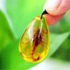 Creative Amber Scorpion Necklace Natural Insect Specimen Resin Droplet Shaped Pendant Sweater Chain Jewelry Pendant Jewelry Gift