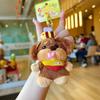 Dachshund Dog Rolled Tongue Bee Design Cute Plush Pendant Keyring Decoration