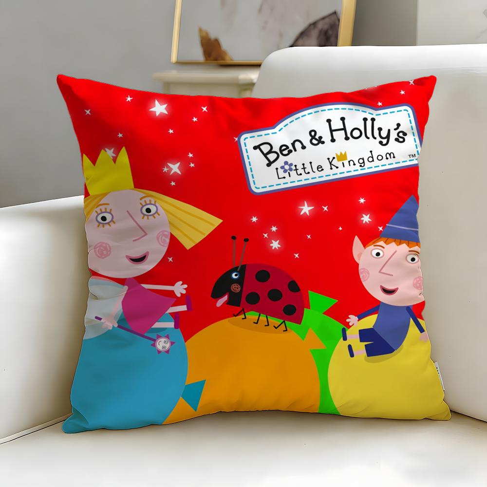 Fashion Bben And Hollys Little Kingdomew Cushion Cover Soft EasyWash Pillow Case Versatile for Couch Bed Travel and Office