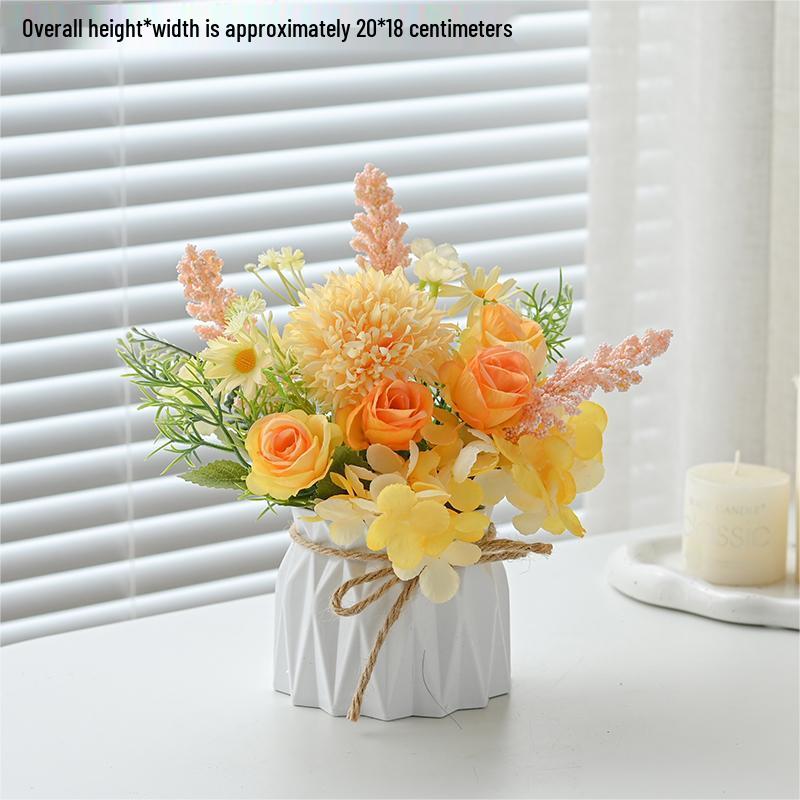 Artificial Flowers Desktop Ornament for Living Room and Dining Table Decoration