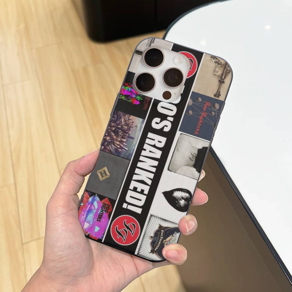 Band F-Foo F-Fighters Classic Rock Phone Case For IPhone 16 15 17 Pro 11 12 13 14 Pro Max Plus Soft Ripple Silicone Cover Shell