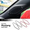 Real Soft Carbon Fiber Sticker For Ford Mustang GT Dark Horse EcoBoost 2024 2025 2026 LHD RHD Car A-Pillar Speaker Panel Trim