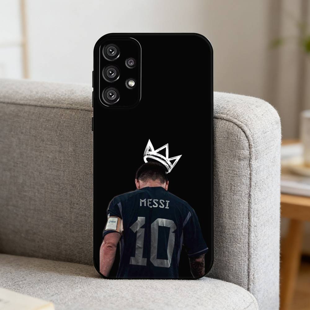 F-Football S-Star L-Lionel Messi Phone Case For Samsung S25,S24,S21,S22,S23,S30,Ultra,S20,Plus,Fe,Note,10,9,5G Black Cover