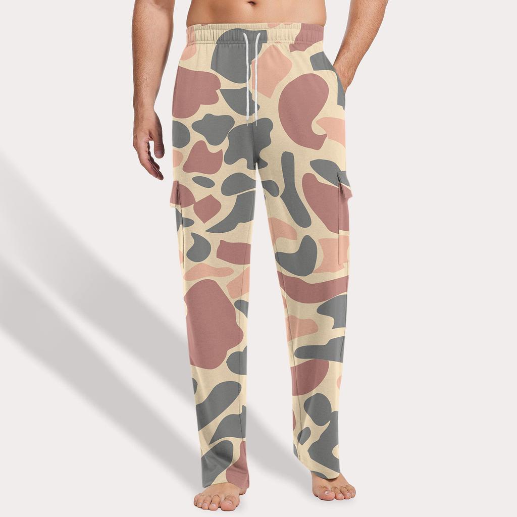 Herren Locker Lässige Mehrfach-Taschen Arbeitshose, Jugendliche Stretch-Taille Kordelzug Hose