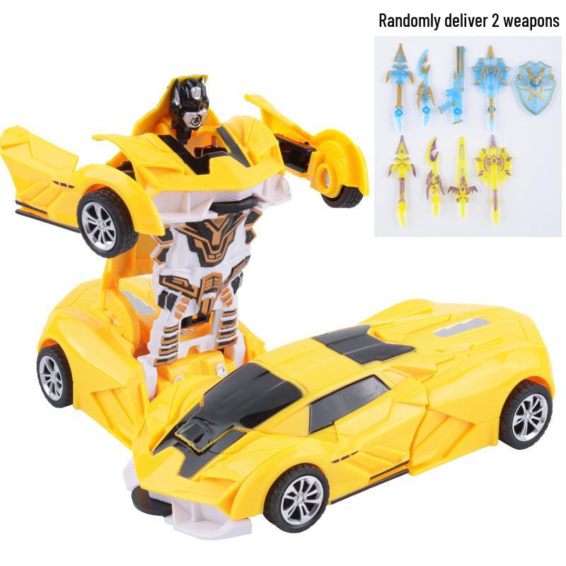 Children's Deformation Toy Car - One-Key Inertia Impact Puzzle Vehicle