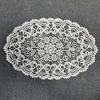 White Lace Placemat, Round Oval Vintage Doily, Embroidered Placemat Coaster for Cup Vase Dining Table Wedding Party Decor