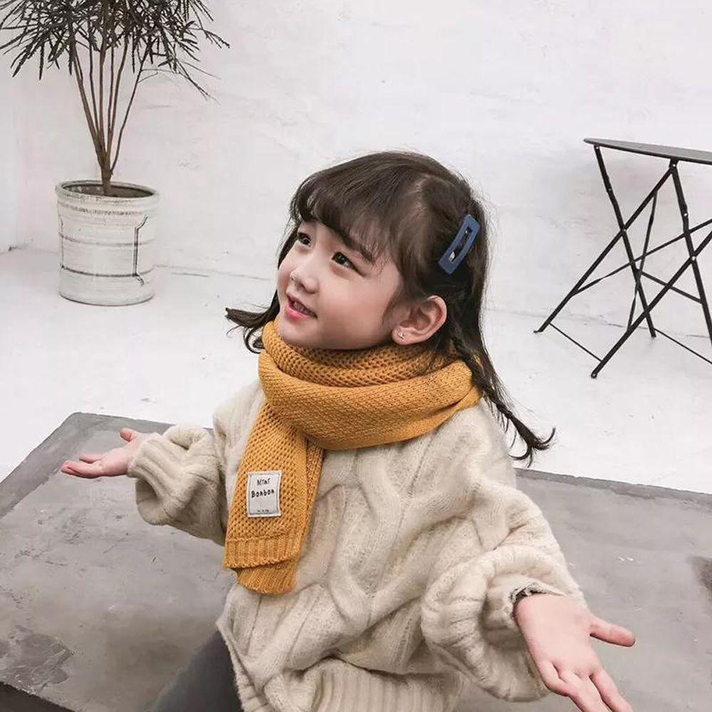 Warm Solid Color Winter Ins Style Knitted Shawl Muffler Korean Style Wrap Children's Scarf