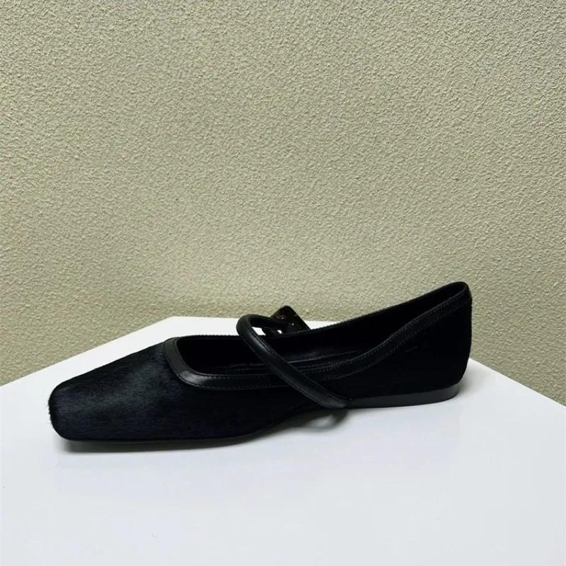 Fashion 2024 New Fashion Leopard Print Comfortable Soft Square Head Flat Shoes for Women Luxury Mary Jane Shoes Ballet Flats Women Shoes