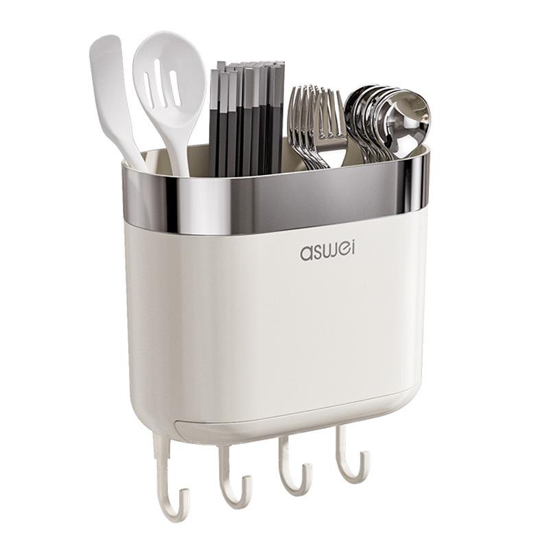 Essstäbchen Aufbewahrungsbox Wandmontiert Zylinder Küche Löffel Aufbewahrungsgestell Schnell Abtropfgitter Haushalt Lochfrei