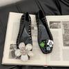 Fashion transparent crystal shoes new jelly shoes hollow single shoes women's 2025 summer casual sequins flower square head sandals