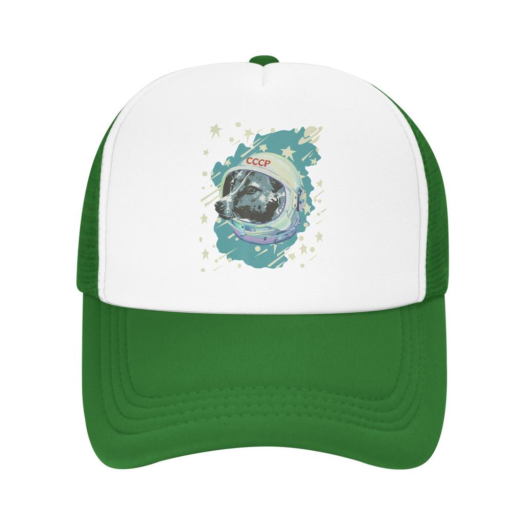 Laika Dog Sputnik Space Dog Space Travel USSR CCCP Mesh Baseball Cap Unisex HipHop Sun Hats Hat Breathable Summer Trucker Caps