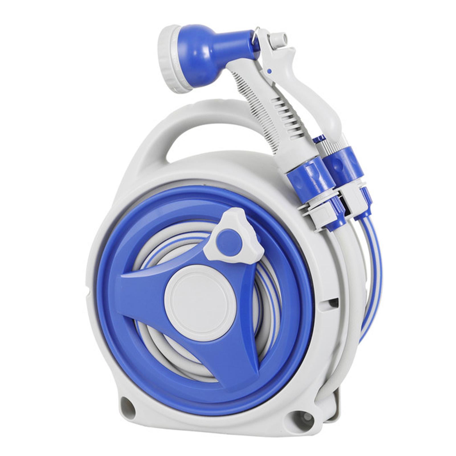 

Втягивающаяся садовая шланговая катушка с распылительной насадкой 8-в-1, 43-футовый шланг, водные шланговые катушки с фиксатором распыления, стандартный трубный соединитель