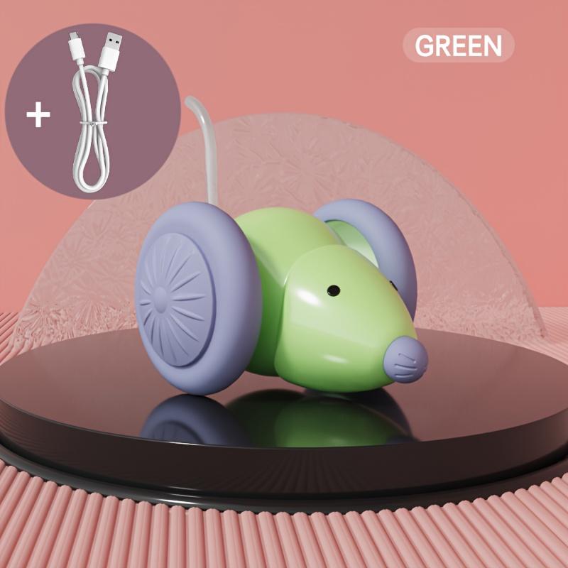 

1 автоматическая игрушка «кошки-мышки» - помогает облегчить депрессию у одиноких кошек, а светящаяся мышь - это спортивная игрушка для домашних кошек зелёный