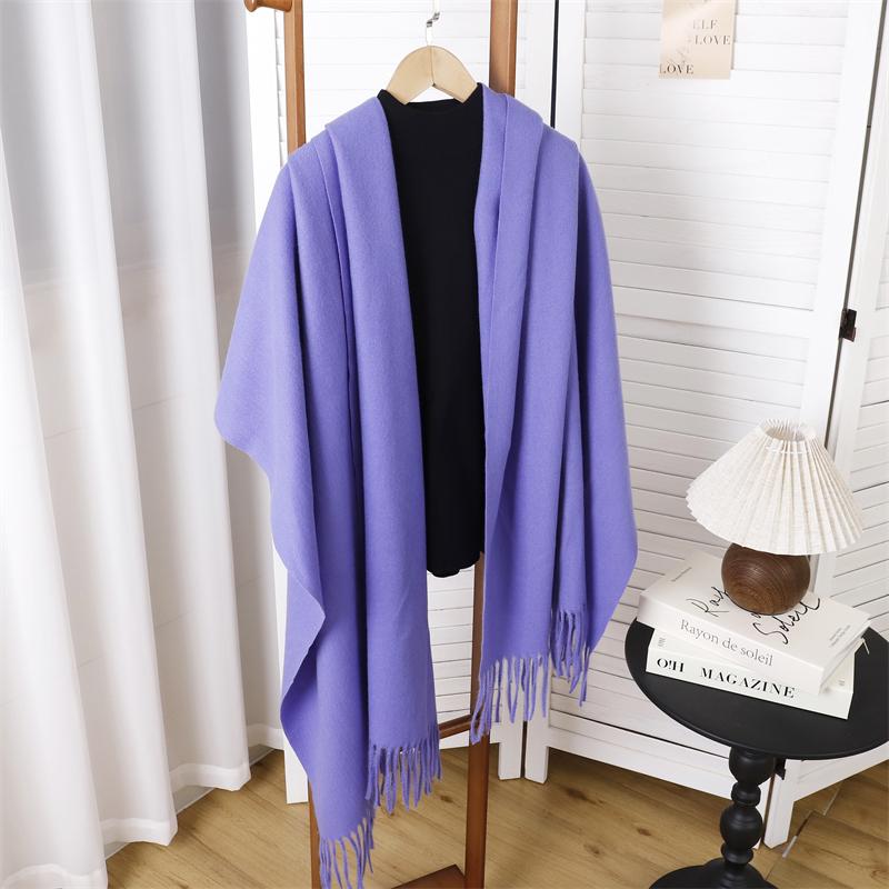 Winter Poncho Women Scarf Long Warm Cashmere Scarves Hijab Solid Lady Shawl Wrap Female Pashmina Bandana Head Scarfs NEW