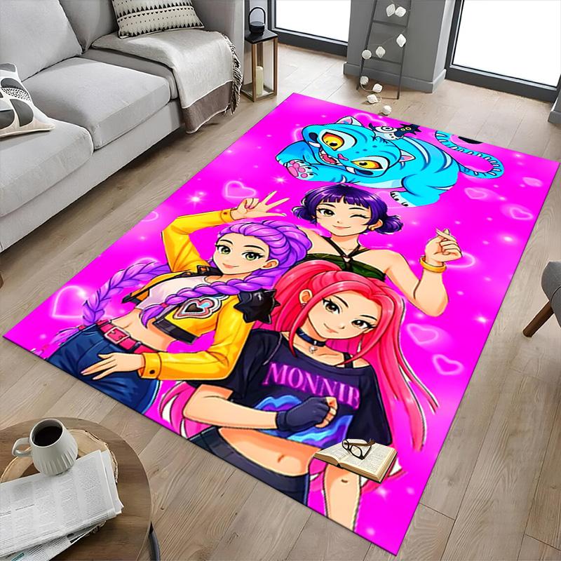 Fantasy Girls Cat Carpet For Playroom Bedroom Living Room Sofa Home Decorkids Game Area Rug Nonslip Floor Mat