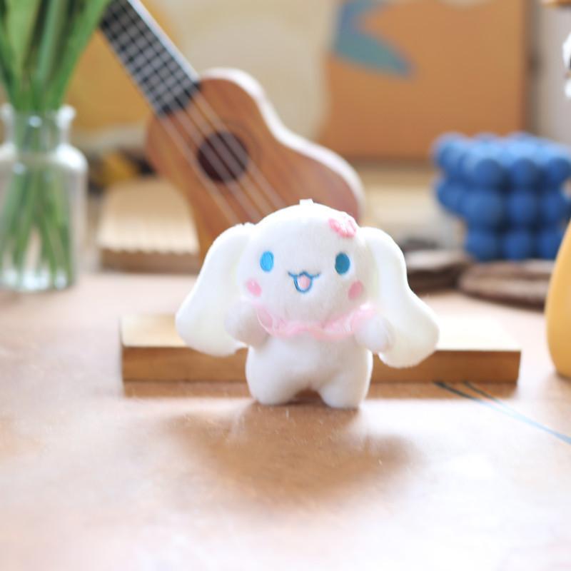 Adorable Fluffy Cinnamoroll Plush Toy Keychain Soft Pp Cotton Dog Doll